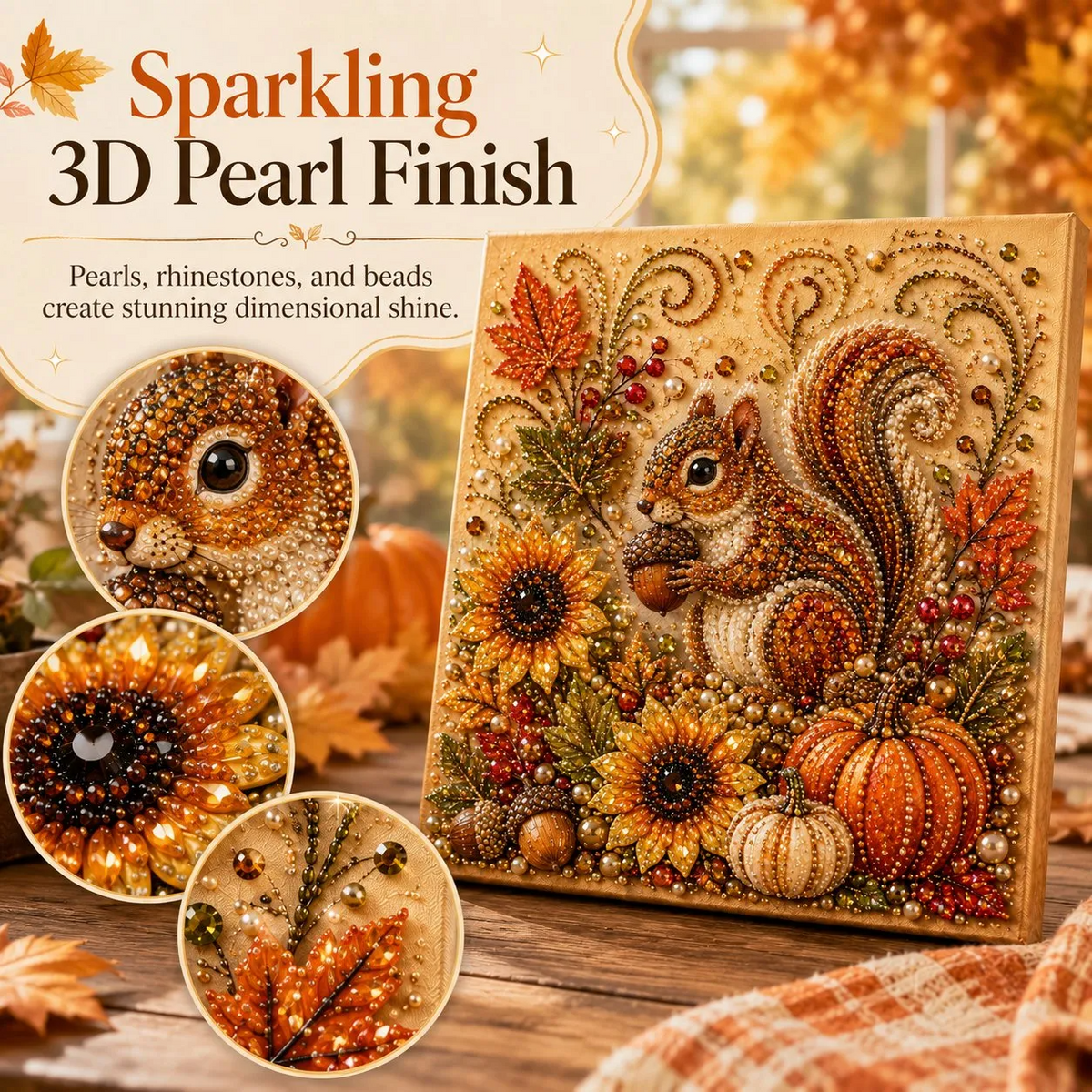 đĽ Last Day 49% OFF - đđ Autumn Pearl Painting Kit â Relaxing DIY Craft to Create Sparkling Fall Artwork đď¸