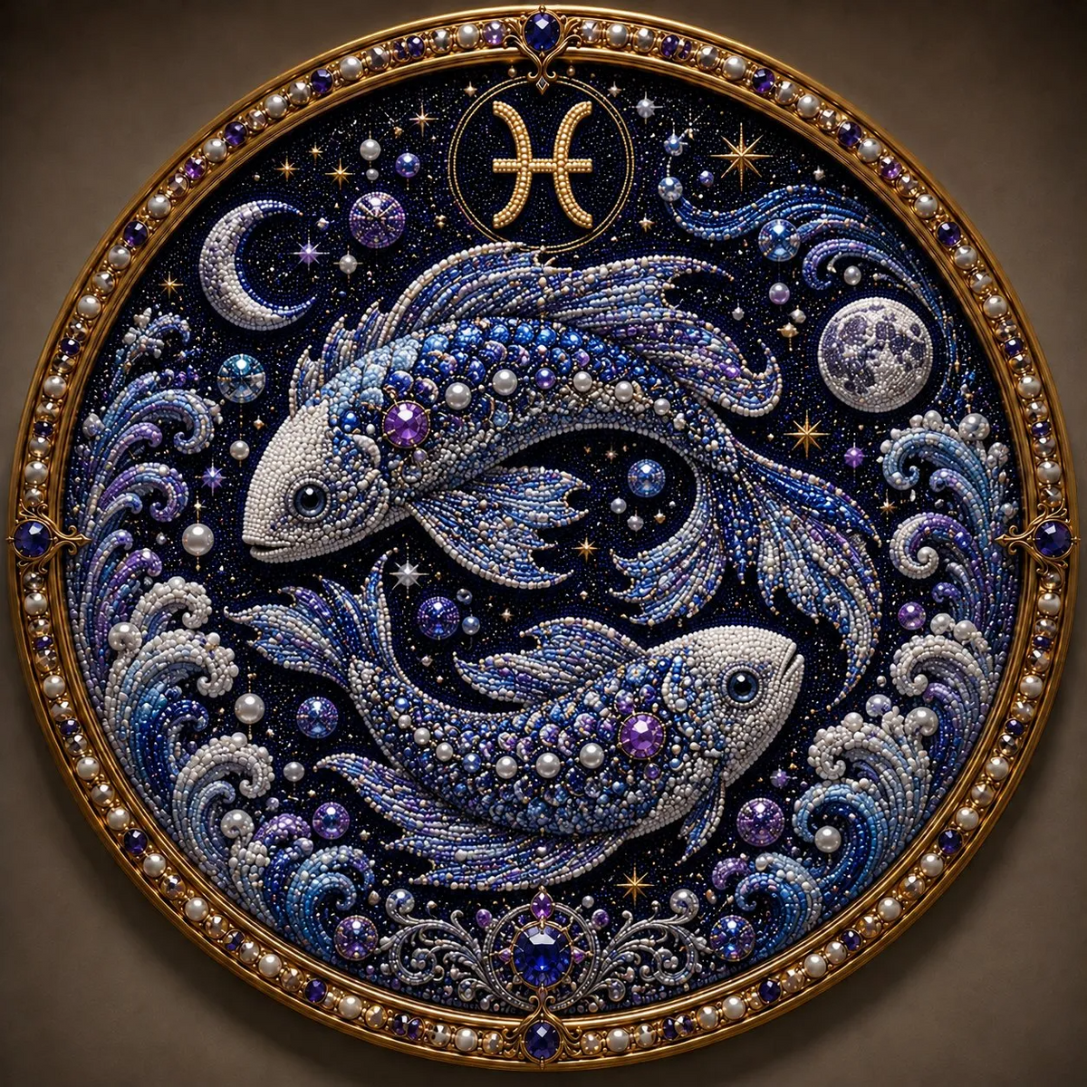 🔥 LAST DAY 49% OFF – ✨ Premium 3D Pearl 12 Zodiac Signs Art Kit | Luxury Flocked Canvas with Scratch-Resistant Non-Fading Pearl Beads DIY Handmade Astrology Decor ♈🌙💎