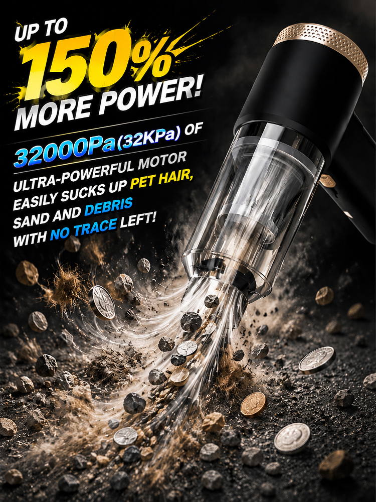 🌪️⚡ 32,000 Pa storm-force suction erases all dirt instantly!