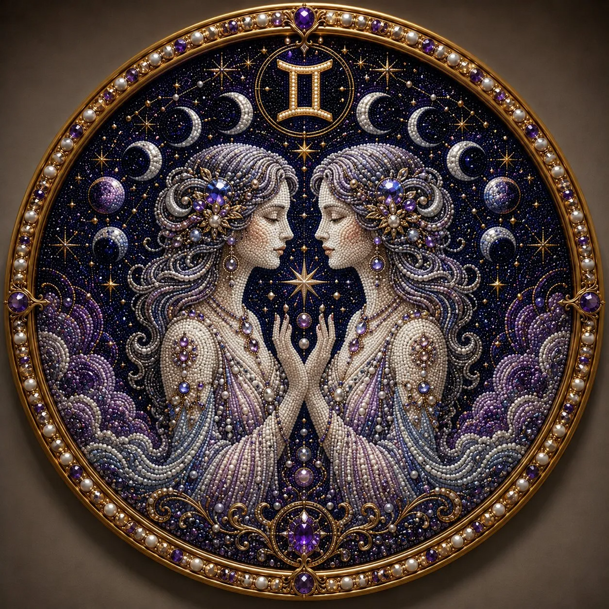 🔥 LAST DAY 49% OFF – ✨ Premium 3D Pearl 12 Zodiac Signs Art Kit | Luxury Flocked Canvas with Scratch-Resistant Non-Fading Pearl Beads DIY Handmade Astrology Decor ♈🌙💎