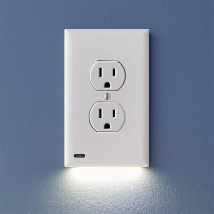 Outlet Cover with Integrated LED Night GuideLight