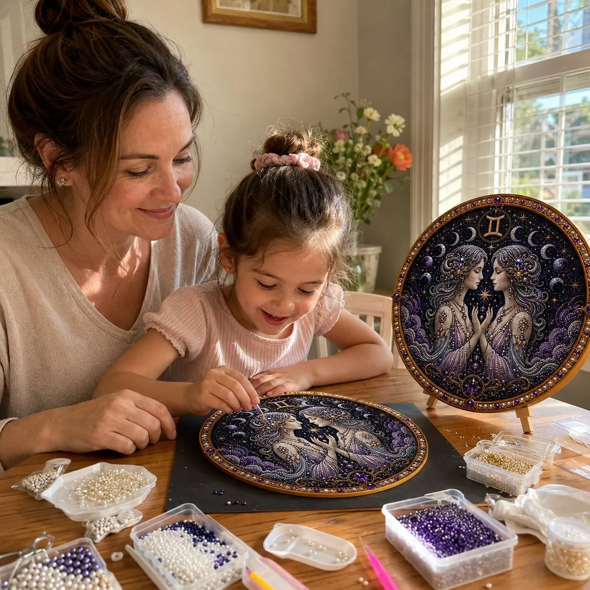🔥 LAST DAY 49% OFF – ✨ Premium 3D Pearl 12 Zodiac Signs Art Kit | Luxury Flocked Canvas with Scratch-Resistant Non-Fading Pearl Beads DIY Handmade Astrology Decor ♈🌙💎