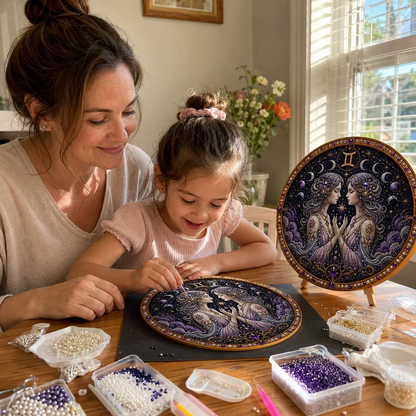 🔥 LAST DAY 49% OFF – ✨ Premium 3D Pearl 12 Zodiac Signs Art Kit | Luxury Flocked Canvas with Scratch-Resistant Non-Fading Pearl Beads DIY Handmade Astrology Decor ♈🌙💎