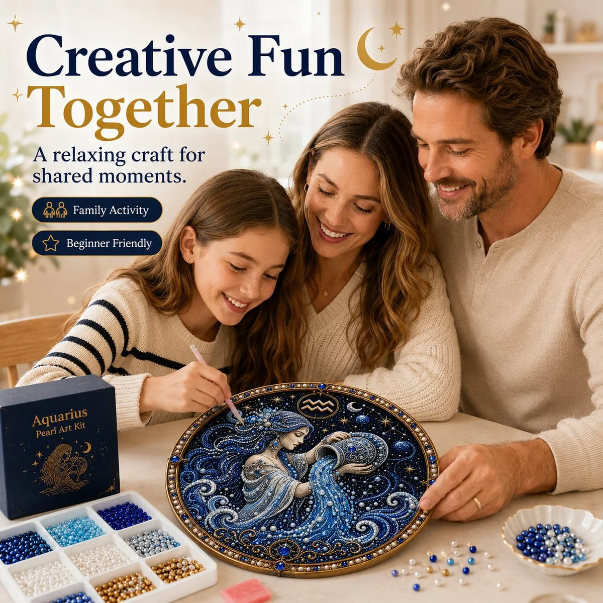 🔥 LAST DAY 49% OFF – ✨ Premium 3D Pearl 12 Zodiac Signs Art Kit | Luxury Flocked Canvas with Scratch-Resistant Non-Fading Pearl Beads DIY Handmade Astrology Decor ♈🌙💎