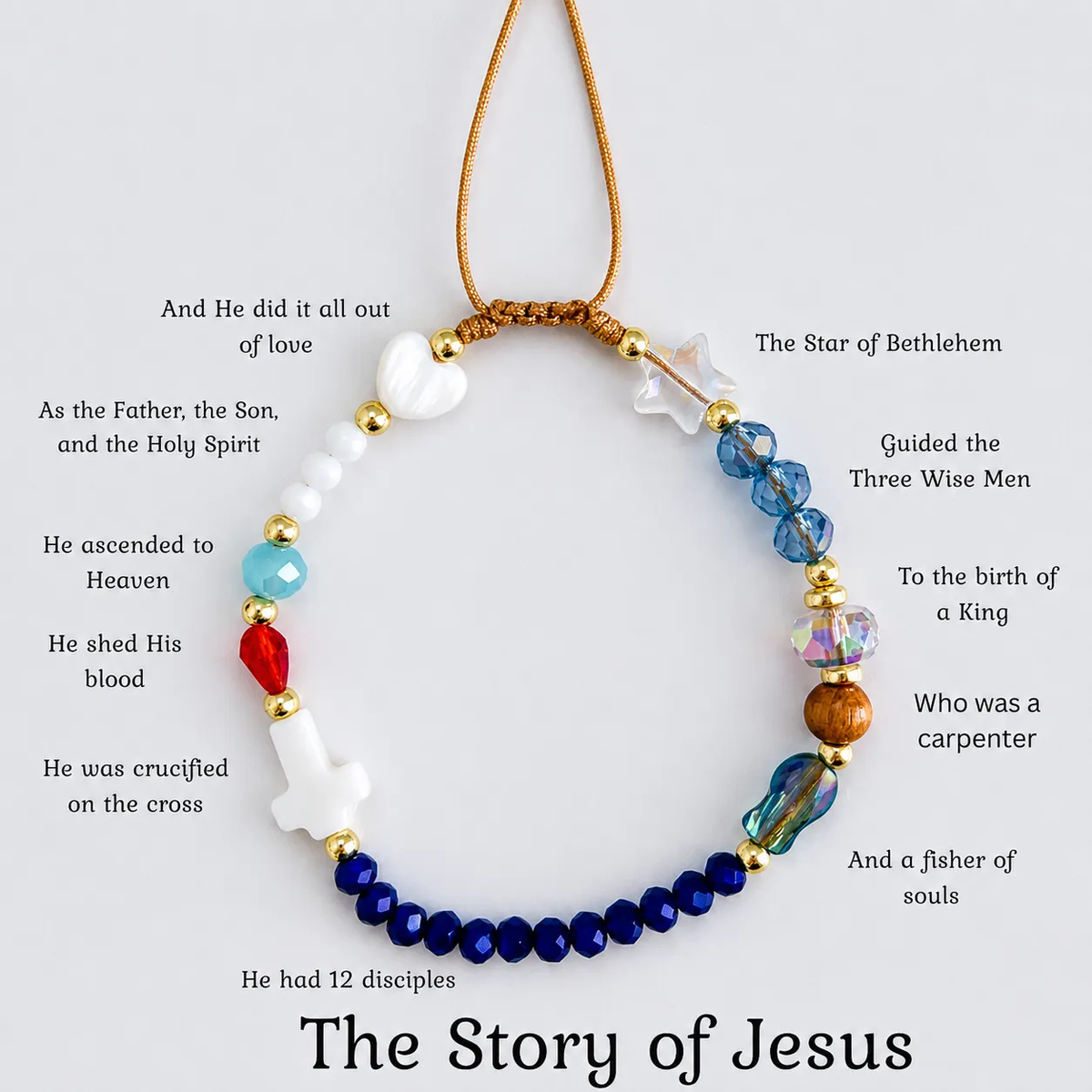 🎁Last Day 60% OFF - Handmade Story of Jesus Bracelet